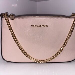 Michael Kors Blush Crossbody Bag with Gold Chain